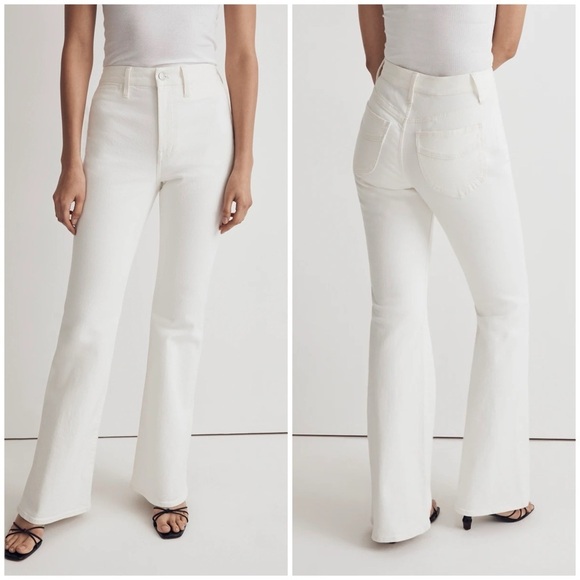 NWT Madewell Perfect Vintage Flare Jean Tile White High Rise Sz 31 - Picture 1 of 16